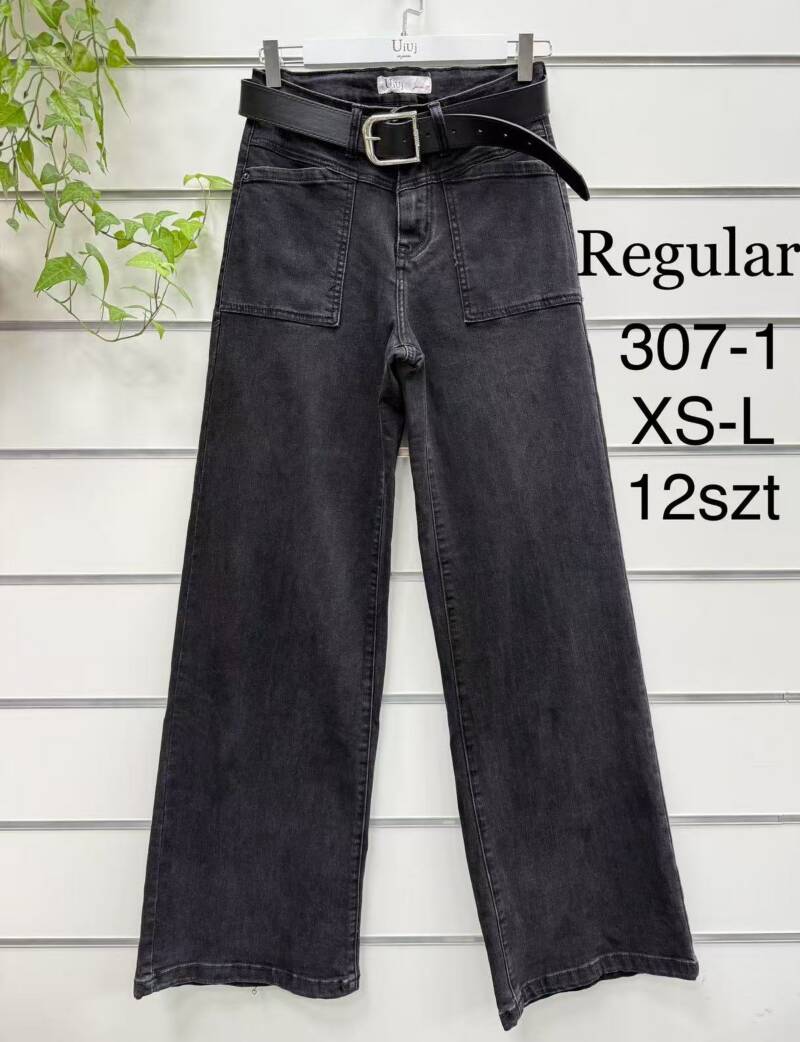 Spodnie damskie jeansy Roz XS-L, 1 Kolor Paczka 12 szt